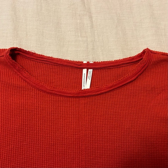 Anthropologie Thermal Long Sleeve Burnt Orange boxy oversized shirt size Medium - Picture 8 of 8